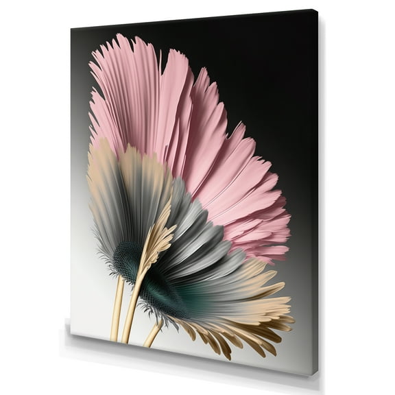 Designart Pink And Beige Gerbera Hyperrealistic Flowers I Canvas Wall Art