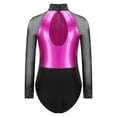 thumbnail image 2 of inhzoy Gymnastics Leotard for Girls Sparkle Dance Biketards Kids Athletic Unitard One-Piece Dancewear Hot Pink 16, 2 of 5