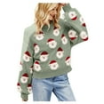 thumbnail image 2 of Cute Christmas Sweaters for Women 2025 Long Sleeve Crewneck Xmas Santa Knitted Pullover Sweater Jumper Tops, 2 of 8