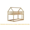 thumbnail image 4 of Bellemave Twin over Twin Rubber Wood Floor Bunk Bed House-shaped Bunk Bed Loft Bed with Roof Low Bunk Bed with Ladder and Guardrails for Teens (White Oak, Twin over Twin), 4 of 11