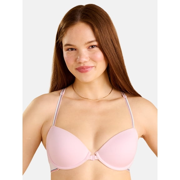 Fresh by Fruit of the Loom Women's Cotton Front Close T-Shirt Bra, Size XS-XXL
