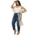 thumbnail image 2 of Women's Plus Size Kimono Floral Lace Cardigan Beach Cover Up Swimsuit, 2 of 7
