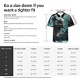 thumbnail image 6 of Lsque Underwater Dinosaur Shark pattern Hawaiian Shirt for Men, Unisex Summer Beach Casual Short Sleeve Button Down Shirts-3X-Large, 6 of 9