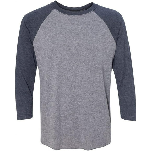 Next Level Tri-Blend 3/4 Raglan Tee, Vintage Navy/Premium Heather, X-Large