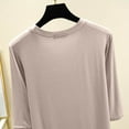 thumbnail image 3 of Kovlvoll Pajama Tops for Women Summer Crewneck Short Sleeve Shirts Soft Comfy Lounge Sleepwear Undershirts Top, 3 of 6