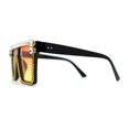 thumbnail image 4 of Full Crowned Rhinestone Flat Top Horned Diva Sunglasses Black Orange Yellow, 4 of 4