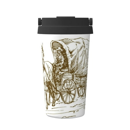 

Junzan Western Scenery With Old Wagon for Stainless Steel Vacuum Insulated Tumbler - Reusable Insulated Cold Brew Iced Coffee Cup Thermos -Gifts for Women Men Him Her