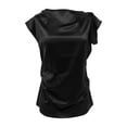 thumbnail image 6 of Vmvidoty Women's Casual T-Shirts Short Sleeve Crewneck Summer Stretchy Shirt Textured Tops Black 2XL, 6 of 6