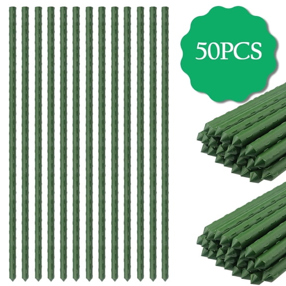 Bibana 50PCS 48” Plant Stakes Garden Tomato Sticks Plant Stakes & Supports for Potted Plants