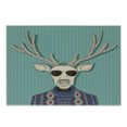 thumbnail image 1 of Hipster Cutting Board, Colorful Drawing of Anthropomorphic Deer with Sweater and Sunglasses on Stripes, Decorative Tempered Glass Cutting and Serving Board, in 3 Sizes, by Ambesonne, 1 of 2