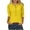 Yellow, variant on Frostluinai Summer Button Up Tops for Women Casual 3/4 Sleeve T Shirts Versatile V Neck Shirts Loose Fit Outer Wear Bottom Tees