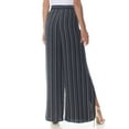 thumbnail image 2 of RACHEL ROY $99 Womens New 1138 Navy Striped Slitted Sheer Wide Leg Pants S B+B, 2 of 2