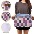 thumbnail image 3 of Yayeee 2 Pack Canvas Storage Basket with Handles for Shelves Fabric Bins Closet Organizer, Pink and Purple Plaid Pattern, 3 of 8