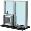 CRL CEW3636RSA Satin Anodized 36" W x 36" H Bullet Resistant Combination Exchange Window with Rotary Server Protection Level 1