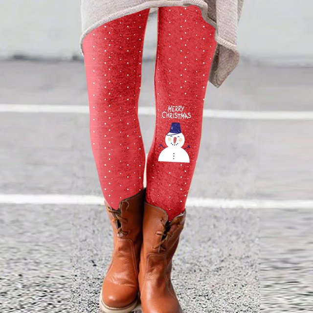 Pntutb Mujer Moda Casual Navidad Impreso Leggings Ajustados Cintura Alta Pantalones Largos Pntutb Pntutb-7450