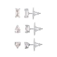 thumbnail image 5 of Believe by Brilliance Women's Fine Silver-Plated Cubic Zirconia Fancy-Cut Earring Set, 3 Pairs, 5 of 9