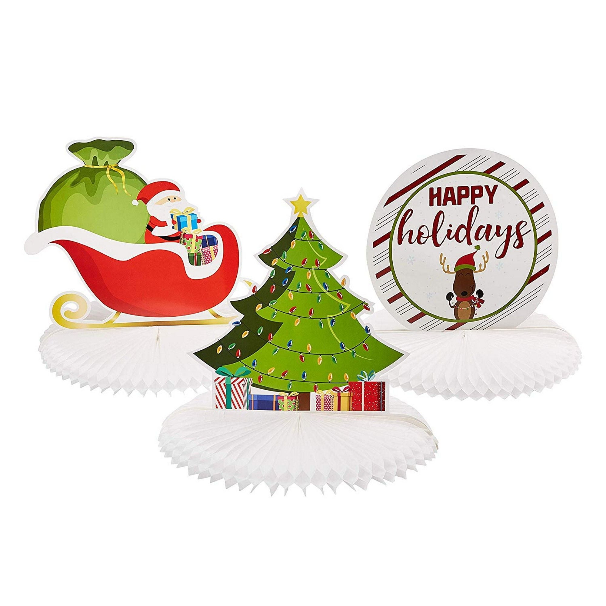 Christmas Honeycomb Decoration  3Pack 12Inch Holiday Theme