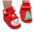 thumbnail image 3 of XIMIN Toddler Girls Boys First Walkers Slippers with Gripper Soles Christmas Santa Claus Kids Baby Cozy Plush Fleece Booties Slip-On Keep Winter Warm Shoes, 3 of 6