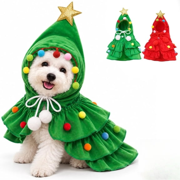 Christmas Pet Clothes, Reindeer Costume Outfit Cape Dog Cat Holiday for Small Cats Puppy Holiday Costume