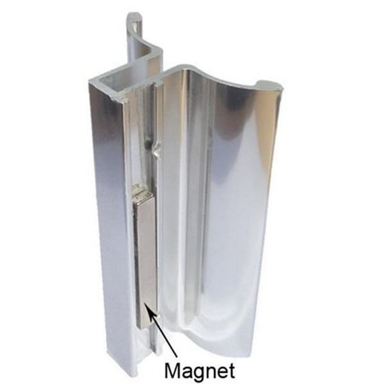 Bright Chrome Frameless Shower Door Handle With Magnet