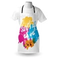 thumbnail image 4 of Beach Saying Apron, Tropical Hawaiian Hibiscus Flower Bouquet and Surf up Phrase with Paddle Board, Unisex Kitchen Bib with Adjustable Neck for Cooking Gardening, Adult Size, Multicolor, by Ambesonne, 4 of 4