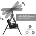 thumbnail image 5 of YODOLLA 3-Seat Outdoor Steel Porch Swing with Canopy, Swing Glider-Black, Free Standing Porch Swing, 5 of 10