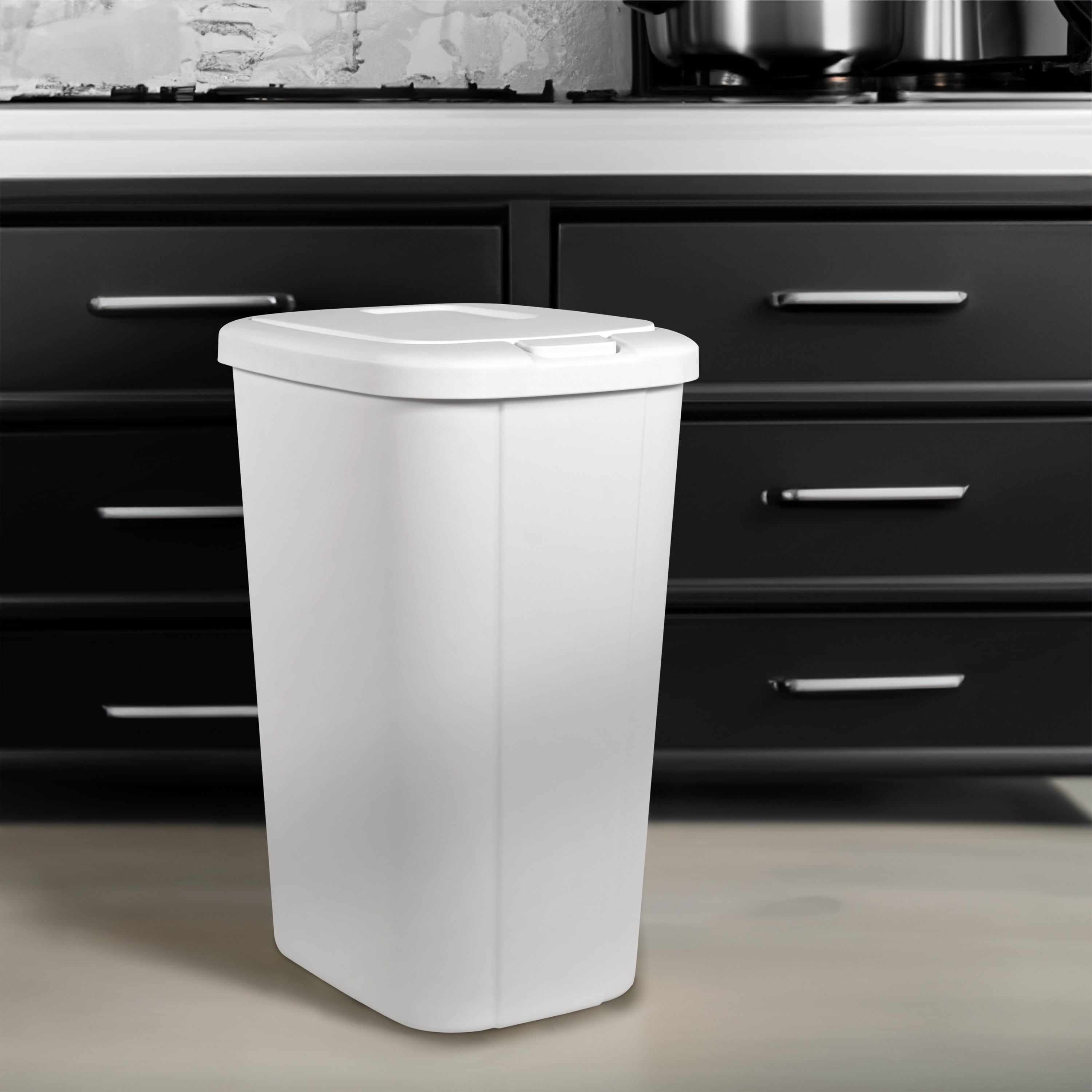 Trash Can Garbage 13 Gallon Bin Touch Lid Spring Loaded Kitchen