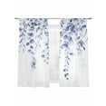 thumbnail image 6 of Blue Eucalyptus Leaves Sheer Curtains for Living Room Bedroom Watercolor Spring Botanical Sheer Curtains 72 Inch Long 2 Panels Set Light Filtering Curtain Window Treatments Drapes for Dining Room, 6 of 6