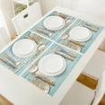 thumbnail image 4 of Set Table Mats Wooden Board Shells StarPrinted Table Napkin Kitchen Accessories Home Party Decorative Placemats, 4 of 5