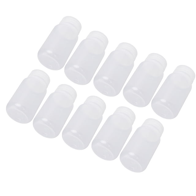 10Pcs Plastic Reagent Bottle, Shatterproof PP, Wide Mouth for Liquid Storage, Reusable Sample Container