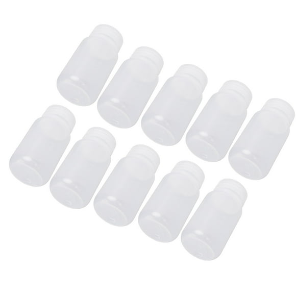 10Pcs Plastic Reagent Bottle with Spiral Cover, Labelable, Wide Mouth, Leakproof for Liquid Storage, Suitable for Storage of Liquids, Reagents, and Samples