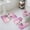 Red, variant on Pink Floral Bath Mat 3 Piece Bathroom Rug Set, Vintage Botanical Gradient Pastel Painting Non Slip Bath Rug Contour Mat and Toilet Lid Cover, Absorbent Shower Mats Soft Bath Rugs and Mats Sets