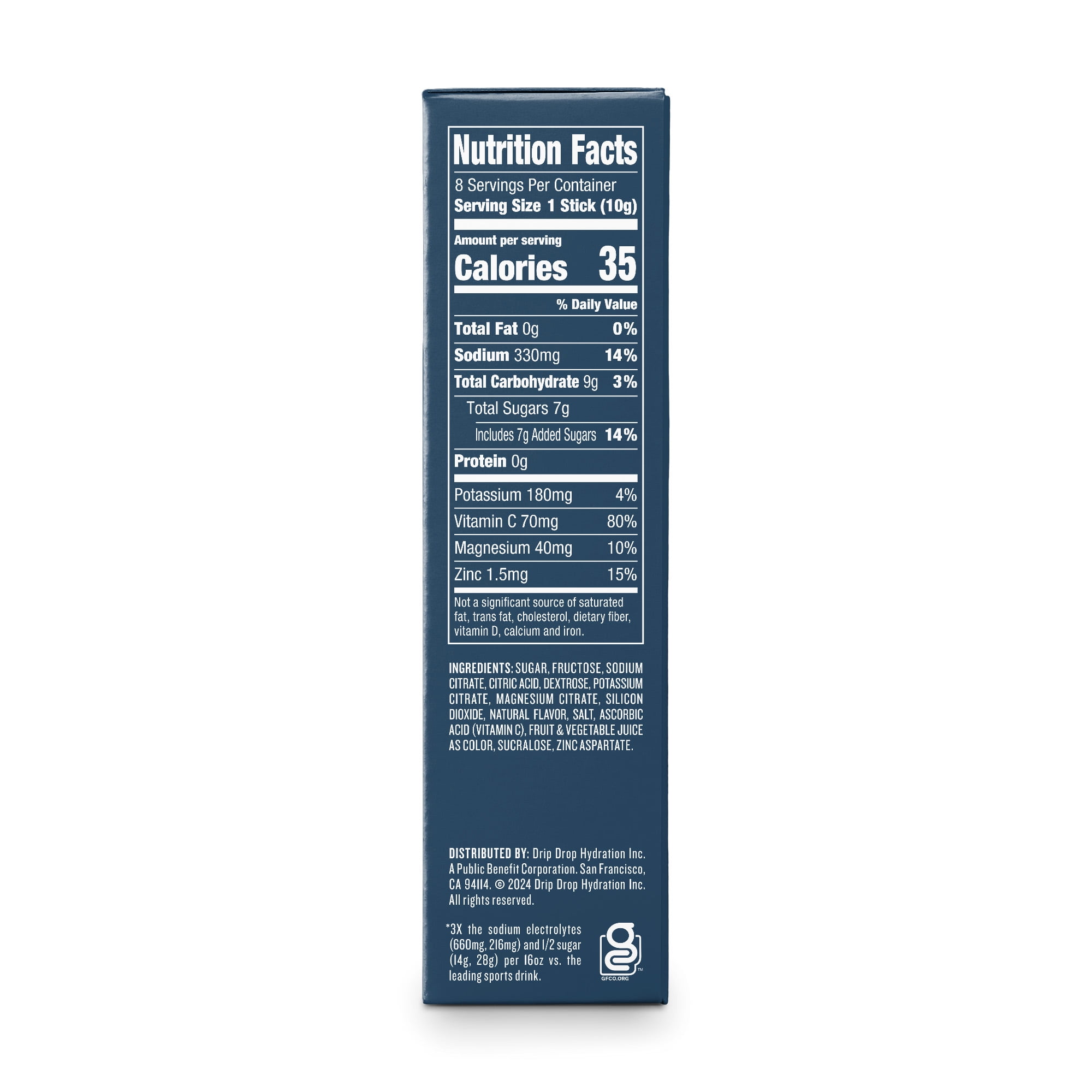 DripDrop Electrolyte Powder Drink Mix for Fast Hydration, Watermelon, 0.35 oz, 8 Count Packets