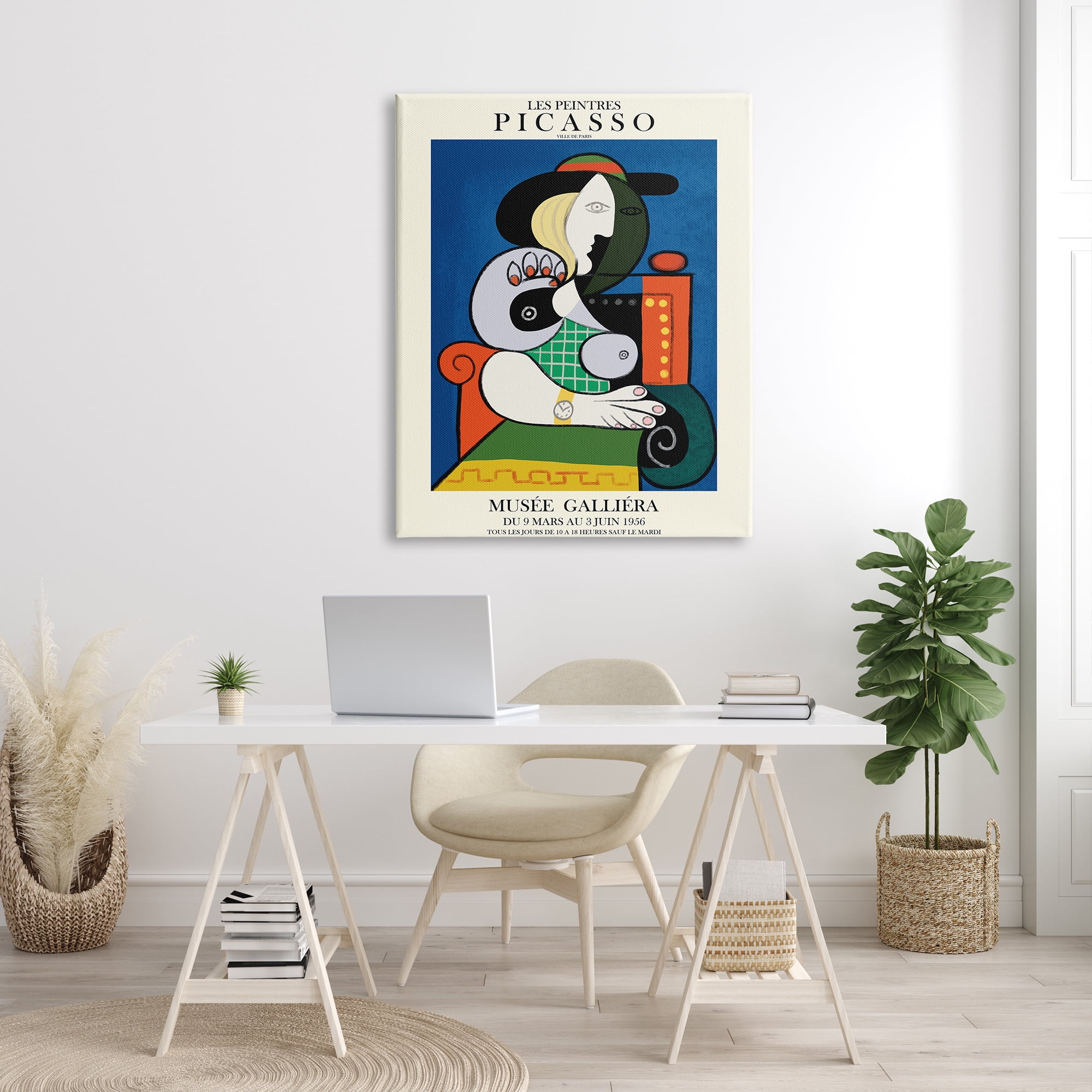 Stupell Industries Picasso Classical Abstract Artist Red Chair Woman, 36 x 48, Designed by Ros Ruseva