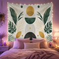 thumbnail image 2 of Symmetrical Geometric Botanical Design Against Off-White Background, Serene Boho for Plant Lovers, Tropical Leaf Wall Art, Housewarming Gift Tapestry Wall Hanging for Living Room and Bedroom, 2 of 7