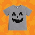 thumbnail image 2 of Byoo Cotton Tee Top for Girl Soft Daily Pumpkin Expression Printed Kids T-Shirt Active Pullover Top,Grey, 2 of 5