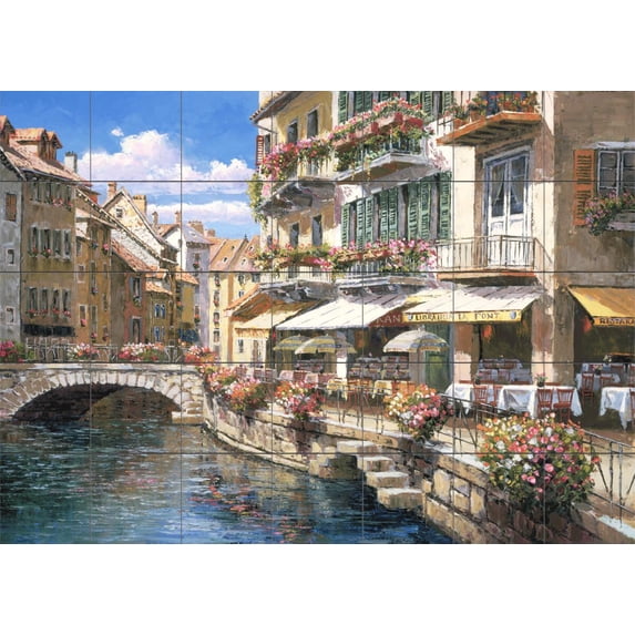 Tile Mural Kitchen Backsplash - Bridgewalk Annecy - by Sam Park/Soho Editions