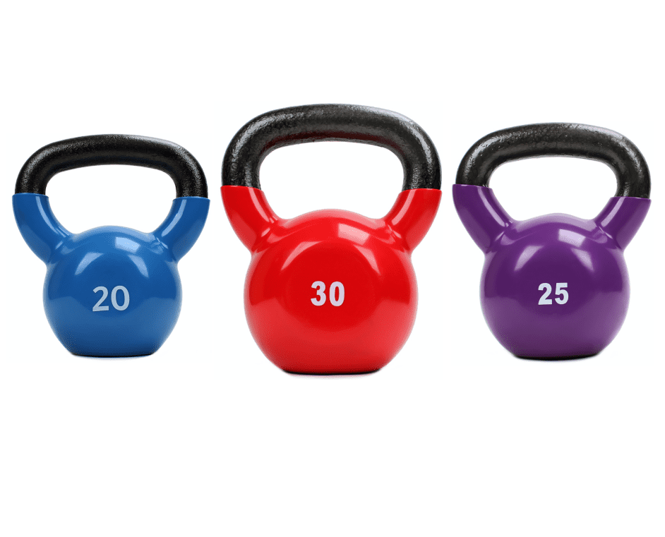 XPRT Vinyl Kettlebell Set 20lb+25lb+30lb