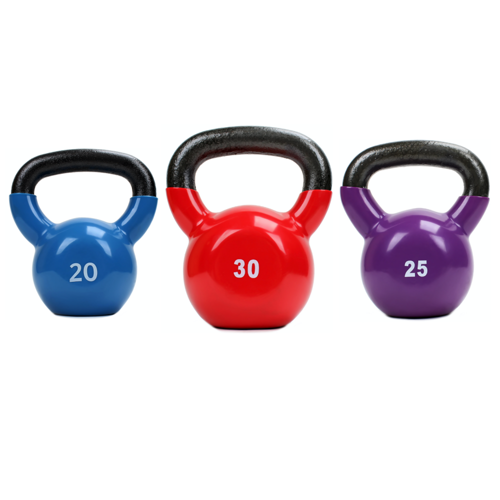XPRT Vinyl Kettlebell Set 20lb+25lb+30lb