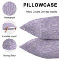 thumbnail image 5 of Throw Pillow Covers 20x20 Inch Set of 2, Purple Botanical Waterproof Outdoor Pillow Covers, Spring Summer Chic Wildflowers Decorative Cushion Pillowcases for Couch, Sofa, Bed, Garden, Patio, 5 of 9