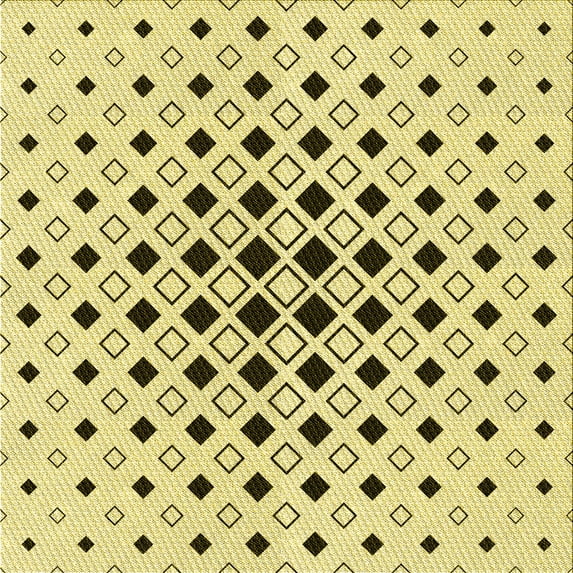 Ahgly Company Machine Washable Indoor Square Transitional Sun Yellow Area Rugs, 5' Square