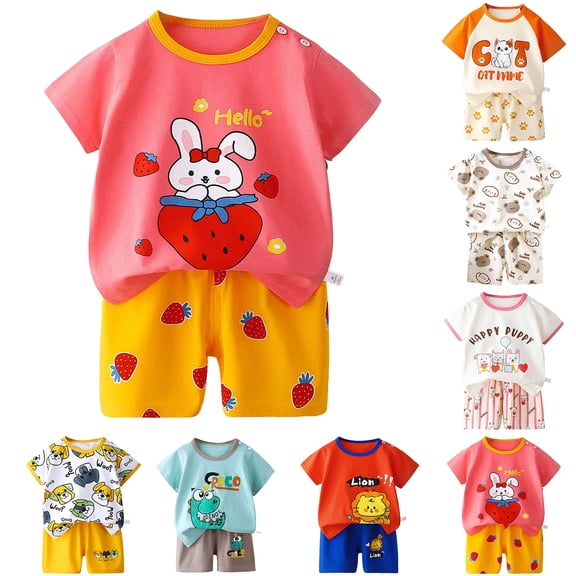 Nwiuh Toddler Baby Boy Summer Clothes Letter Graphic Short Sleeve Shirt T-Shirt Tops Casual Shorts Outfit Set(White, 9-18 Months)