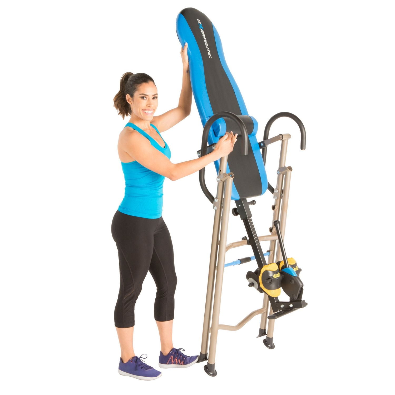 EXERPEUTIC 225SL Inversion Table with ‘SURELOCK’ Safety Ratchet System, Lumbar Support and AIR SOFT No Pinch Ankle Holders