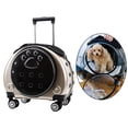 thumbnail image 3 of Maleta con ruedas para mascotas para gatos y cachorros, para gatos con ventilación, didad con tapete para viajes, caminatas, caminatas y - dorado Sunnimix Caja de la carretilla, 3 of 8