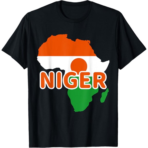 Niger Nigerien Pride Flag Map Africa Print T-Shirt