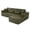 Green+Right Facing Chaise, variant on Howcool 99" Convertible Sectional Sofa Bed, L-Shaped Cloud Couch with Chaise, Corduroy Deep Seat Sleeper Sofa, No Assembly, for Small Space Living Room (Grey)