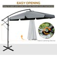 thumbnail image 4 of Outsunny 11FT Offset Hanging Patio Umbrella Cantilever Umbrella with Easy Tilt Adjustment, Cross Base and 8 Ribs for Backyard, Poolside, Lawn and Garden, Dark Grey, 4 of 9