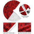 thumbnail image 2 of FMSHPON Valentine's Mother's Day Natural Red Rose Xmas Christmas Tree Skirt Stand Mat for Holiday Party Decoration Indoor Outdoor 48 inches, 2 of 6