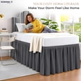 thumbnail image 3 of SGI bedding Dorm Bed Skirt Twin XL 56 Inch Drop Length - Dark Grey, Ruffled Pattern College Dorm Room Bed Skirts - Split Corner, Easy Care, Wrinkle Free 1800 Series Microfiber Bed Skirt, 3 of 9