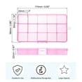 thumbnail image 2 of 1 Pcs 6.9x4x1 Inch Nail Charm Organizer 15 Grids Craft Box Pink, 2 of 6
